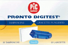 LANCETTE PUNGIDITO PIC DIGITEST GAUGE 28 25 PEZZI + 25 TAMPONCINI ASSORBENTI - Farmacia Nuova Dr.ssa Gabriella Catellani