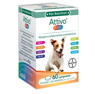 ATTIVO TABS ASTUCCIO DA 60 COMPRESSE ALTAMENTE APPETIBILI - Farmacia Nuova Dr.ssa Gabriella Catellani