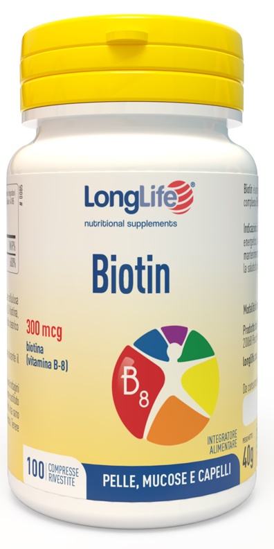 LONGLIFE BIOTIN 300 100 COMPRESSE RIVESTITE - Farmacia Nuova Dr.ssa Gabriella Catellani