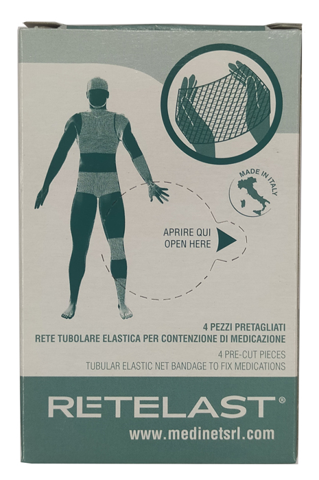 RETE TUBOLARE RETELAST ELASTICA PRETAGLIATA BIANCA PER TESTA O COSCIA 4 PEZZI - Farmacia Nuova Dr.ssa Gabriella Catellani