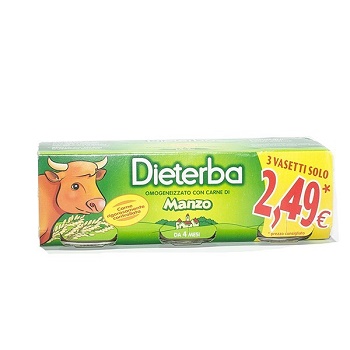 DIETERBA OMOGENEIZZATO MANZO 3 PEZZI 80 G - Farmacia Nuova Dr.ssa Gabriella Catellani