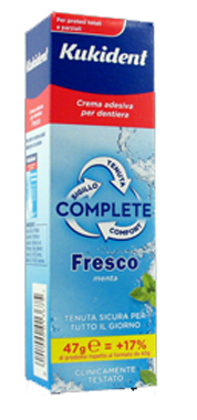 KUKIDENT COMPLETE FRESCO CREMA ADESIVA PER PROTESI DENTARIE 47 G - Farmacia Nuova Dr.ssa Gabriella Catellani