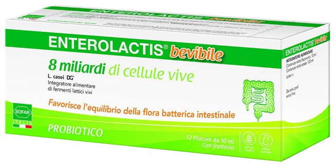 ENTEROLACTIS BEVIBILE 12 FLACONCINI DA 10 ML SOFAR - Farmacia Nuova Dr.ssa Gabriella Catellani