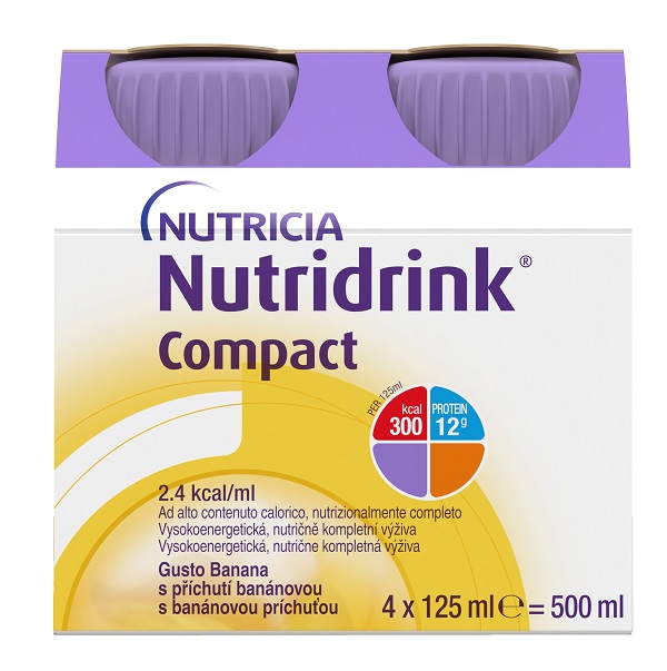 NUTRICIA NUTRIDRINK COMPACT GUSTO BANANA 4 BOTTIGLIE DA 125 ML - Farmacia Nuova Dr.ssa Gabriella Catellani