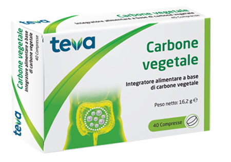 CARBONE VEGETALE TEVA 40 COMPRESSE 16,2 G - Farmacia Nuova Dr.ssa Gabriella Catellani