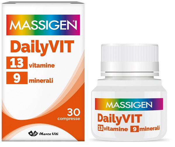 MASSIGEN DAILYVIT 12 VITAMINE 11 MINERALI 30 COMPRESSE RIVESTITE - Farmacia Nuova Dr.ssa Gabriella Catellani