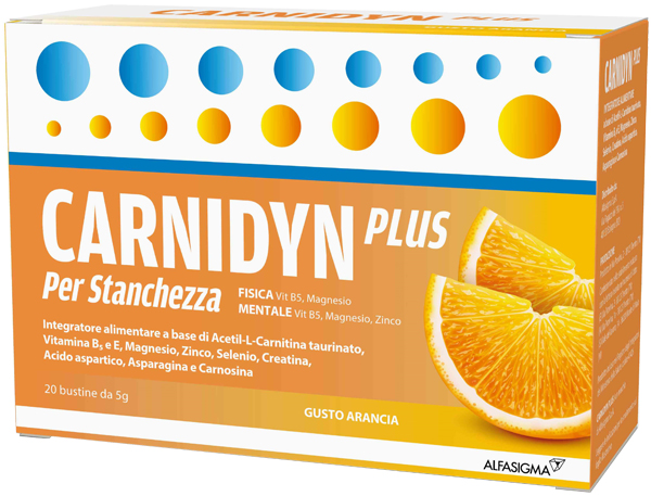CARNIDYN PLUS 20 BUSTINE DA 5 G GUSTO ARANCIA - Farmacia Nuova Dr.ssa Gabriella Catellani