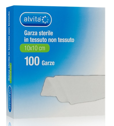 ALVITA GARZA STERILE IN TESSUTO NON TESSUTO 10X10CM 100 PEZZI - Farmacia Nuova Dr.ssa Gabriella Catellani