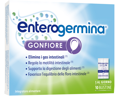ENTEROGERMINA GONFIORE 10 BUSTINE BIPARTITE - Farmacia Nuova Dr.ssa Gabriella Catellani