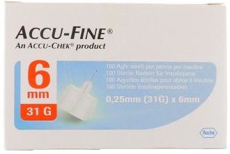 AGO PER PENNA DA INSULINA ACCU-FINE PEN NEEDLE ACCU-CHEK GAUGE 31 X 6MM 100 PEZZI - Farmacia Nuova Dr.ssa Gabriella Catellani