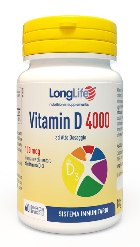 LONGLIFE VITAMIN D 4000UI 60 COMPRESSE DIVISIBILI - Farmacia Nuova Dr.ssa Gabriella Catellani