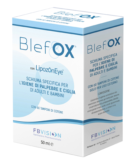 BLEFOX SCHIUMA SPECIFICA PER IGIENE PALPEBRE E CIGLIA 50 ML CON EROGATORE + 60 DISCHETTI - Farmacia Nuova Dr.ssa Gabriella Catellani