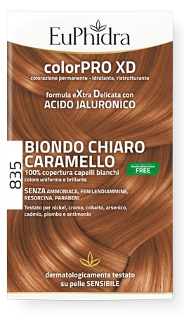 EUPHIDRA COLORPRO GEL COLORANTE CAPELLI XD 835 CARAMELLO 50 ML + ATTIVANTE + BALSAMO + GUANTI - Farmacia Nuova Dr.ssa Gabriella Catellani