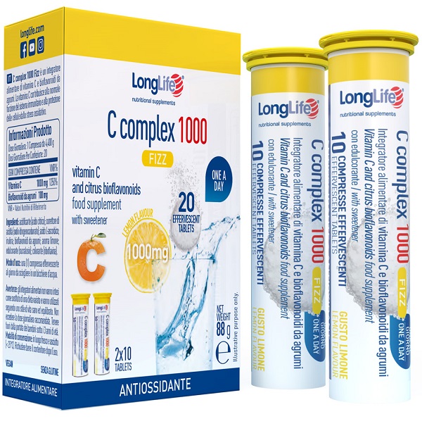 LONGLIFE C COMPLEX 1000 FIZZ 20 COMPRESSE EFFERVESCENTI - Farmacia Nuova Dr.ssa Gabriella Catellani