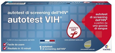 AUTOTEST VIH SCREENING DELL'HIV CONTIENE 1 AUTOTEST + SOLUZIONE + BISTURI + CEROTTO + GARZA + SALVIETTA DISINFETTANTE - Farmacia Nuova Dr.ssa Gabriella Catellani