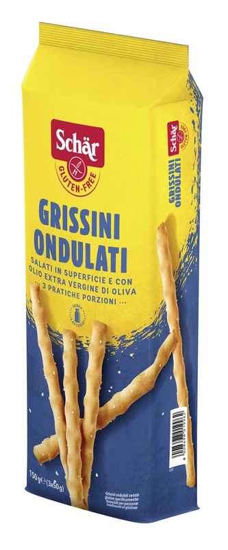 SCHAR GRISSINI ONDULATI SALATI IN SUPERFICIE 3 PORZIONI DA 50 G - Farmacia Nuova Dr.ssa Gabriella Catellani