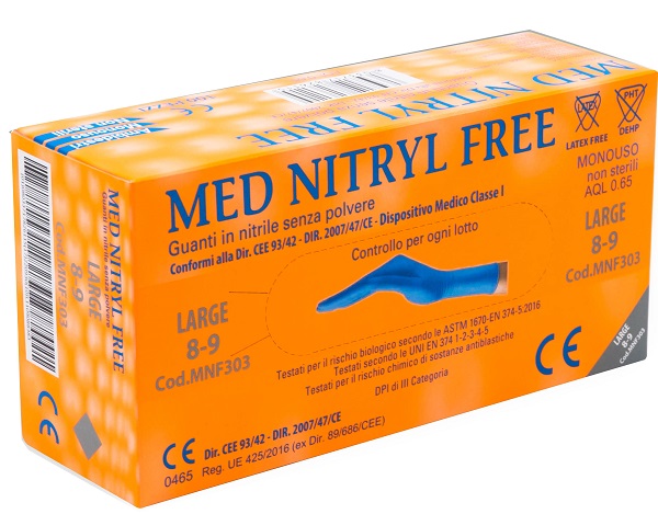 GUANTI NITRILE SENZA POLVERE LARGE 100 PEZZI GAMMADIS - Farmacia Nuova Dr.ssa Gabriella Catellani