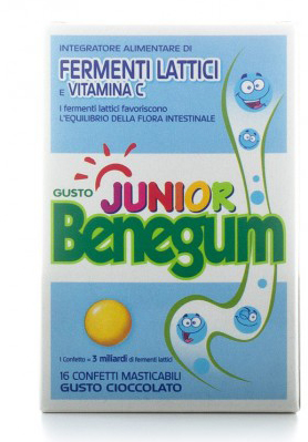 BENEGUM JUNIOR FERMENTI LATTICI E VITAMINA C 16 CONFETTI MASTICABILI - Farmacia Nuova Dr.ssa Gabriella Catellani