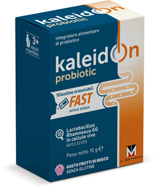 KALEIDON PROBIOTIC FAST FRUTTI DI BOSCO 10 BUSTE OROSOLUBILI - Farmacia Nuova Dr.ssa Gabriella Catellani