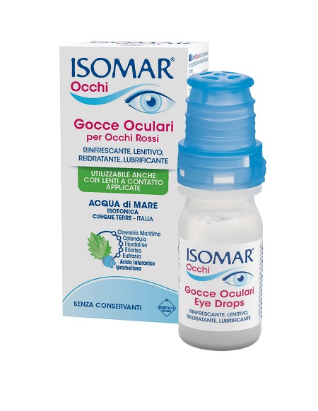 ISOMAR OCCHI GOCCE OCULARI ALL'ACIDO IALURONICO 0,20% 10 ML SENZA CONSERVANTI - Farmacia Nuova Dr.ssa Gabriella Catellani