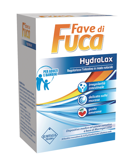 FAVE DI FUCA HYDRALAX 30 BUSTINE MONODOSE DA 5,07 G GUSTO AMARENA - Farmacia Nuova Dr.ssa Gabriella Catellani