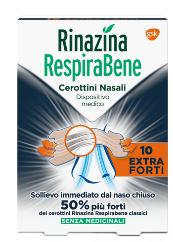 RINAZINA RESPIRABENE CEROTTI NASALI EXTRA FORTI 10 PEZZI - Farmacia Nuova Dr.ssa Gabriella Catellani