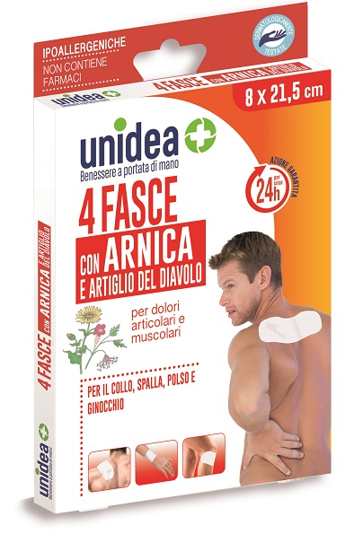 FASCIA ALL'ARNICA UNIDEA 8X21,5 CM 4 PEZZI - Farmacia Nuova Dr.ssa Gabriella Catellani
