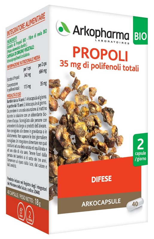 ARKOPHARMA PROPOLI BIO 40 CAPSULE - Farmacia Nuova Dr.ssa Gabriella Catellani