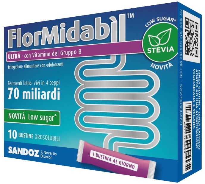 FLORMIDABIL ULTRA 10 BUSTINE CON STEVIA - Farmacia Nuova Dr.ssa Gabriella Catellani