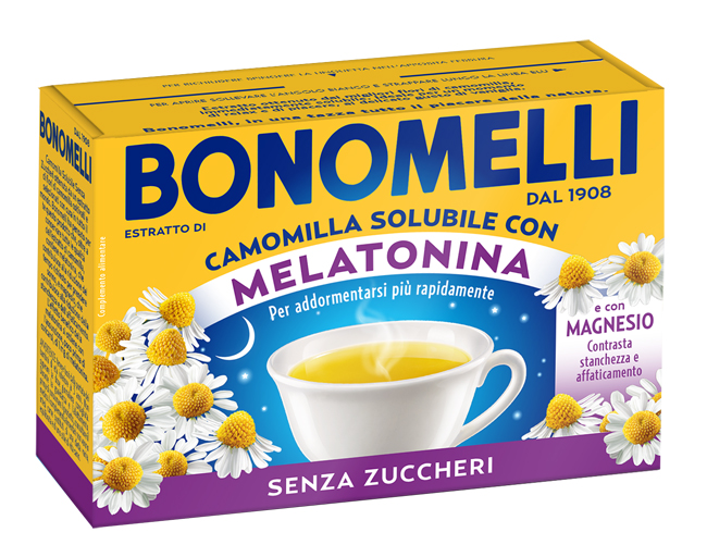 CAMOMILLA SOLUBILE MELATONINA MAGNESIO 16 BUSTINE - Farmacia Nuova Dr.ssa Gabriella Catellani