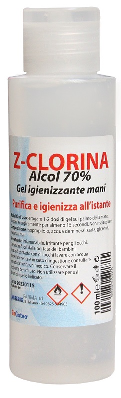 GEL IGIENIZZANTE MANI Z-CLORINA ACLOOL 70% 100 ML - Farmacia Nuova Dr.ssa Gabriella Catellani
