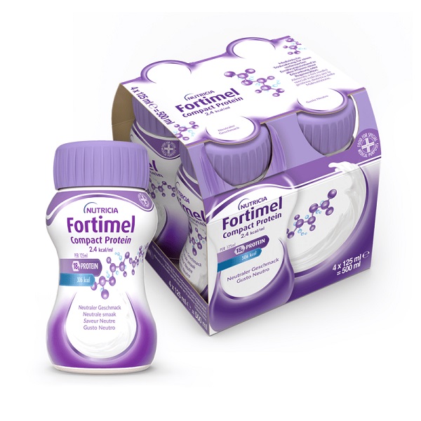 NUTRICIA FORTIMEL COMPACT PROTEIN GUSTO NEUTRO 4 BOTTIGLIE DA 125 ML - Farmacia Nuova Dr.ssa Gabriella Catellani