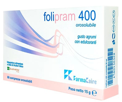 FOLIPRAM 400 60 COMPRESSE OROSOLUBILI GUSTO AGRUMI - Farmacia Nuova Dr.ssa Gabriella Catellani