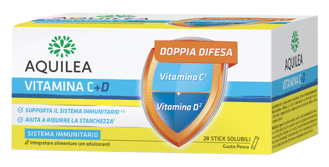 AQUILEA VITAMINA C+D 28 BUSTINE STICK - Farmacia Nuova Dr.ssa Gabriella Catellani