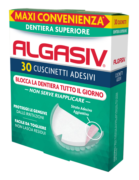 ALGASIV ADESIVO PER PROTESI DENTARIA SUPERIORE 30 PEZZI - Farmacia Nuova Dr.ssa Gabriella Catellani