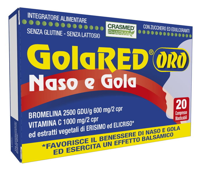 GOLARED ORO NASO E GOLA 20 COMPRESSE MASTICABILI - Farmacia Nuova Dr.ssa Gabriella Catellani