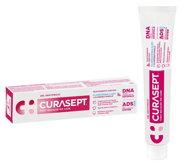 CURASEPT GEL DENTIFRICIO ADS DNA TRATTAMENTO LENITIVO 75 ML - Farmacia Nuova Dr.ssa Gabriella Catellani