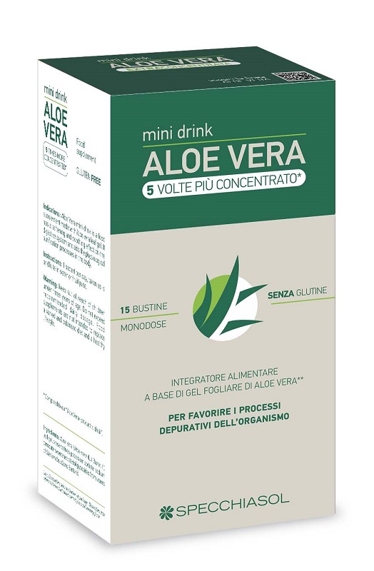 ALOE VERA MINI DRINK 5 VOLTE PIU' CONCENTRATO 15 BUSTINE DA 10 ML - Farmacia Nuova Dr.ssa Gabriella Catellani