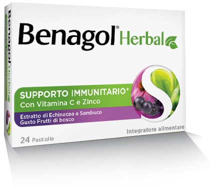 BENAGOL HERBAL FRUTTI DI BOSCO 24 PASTIGLIE - Farmacia Nuova Dr.ssa Gabriella Catellani