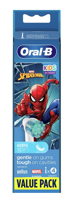 ORALB KIDS SPIDERMAN TESTINE PER SPAZZOLINO ELETTRICO 4 PEZZI - Farmacia Nuova Dr.ssa Gabriella Catellani
