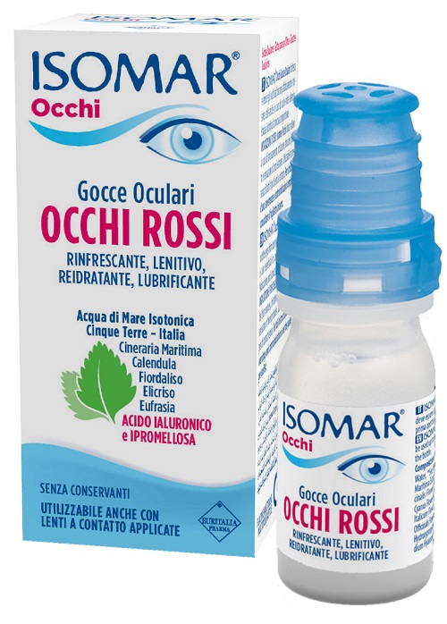 ISOMAR OCCHI ROSSI GOCCE OCULARI ACIDO IALURONICO 0,20% 10 ML - Farmacia Nuova Dr.ssa Gabriella Catellani